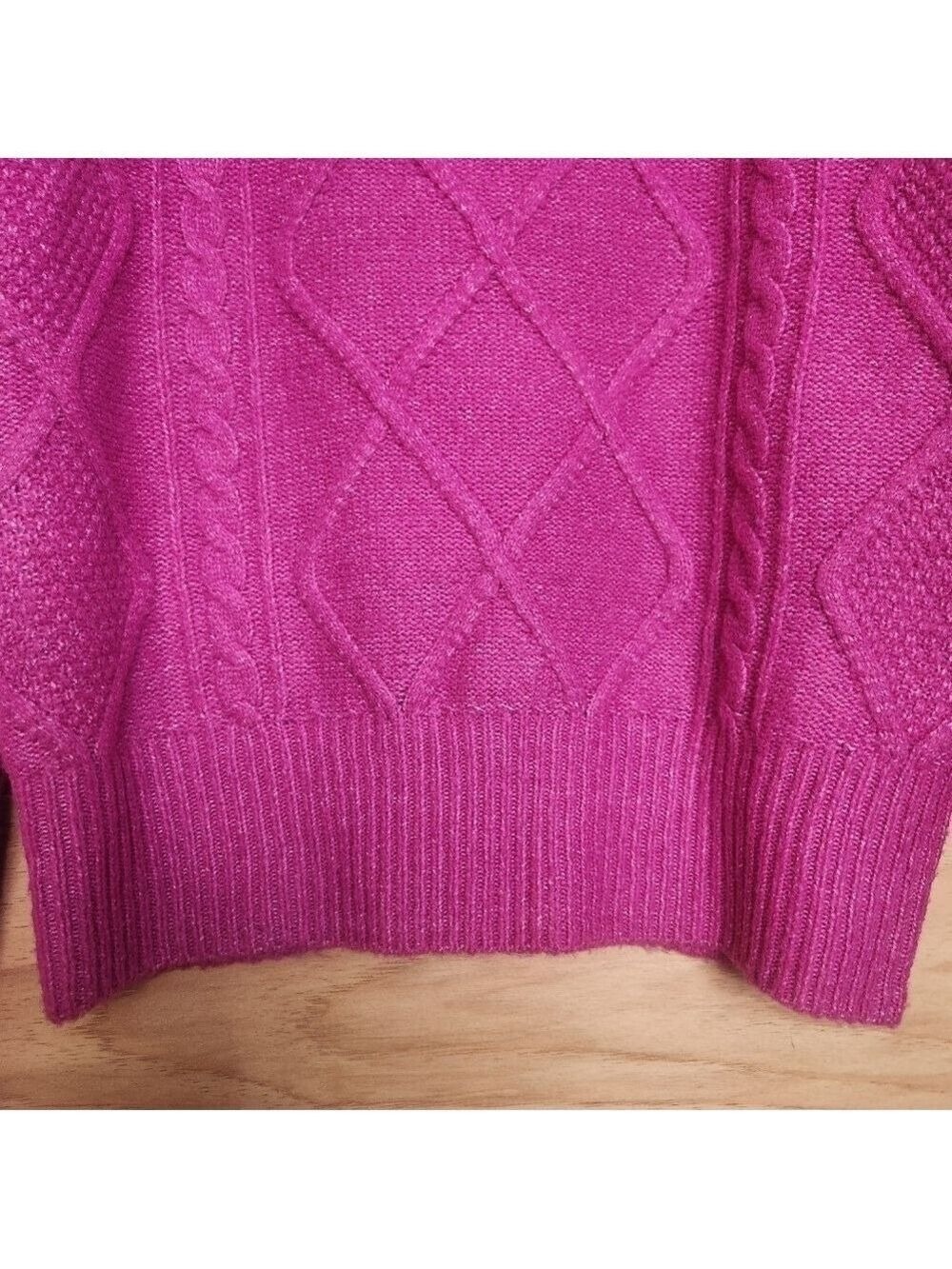 PINK ROSE VIOLET MAGNETA LIGHTWEIGHT SQUARE NECK SWEATER NWT - Picture 9 of 11